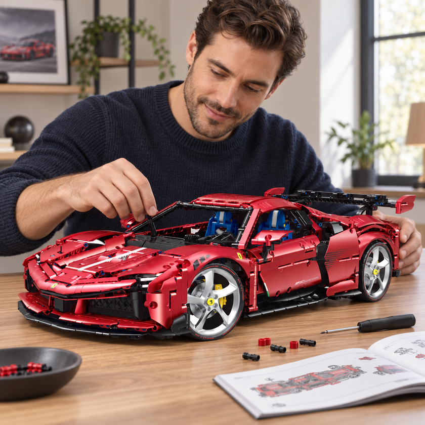 1:8 Concept Supercar Building Set Electroplated Red