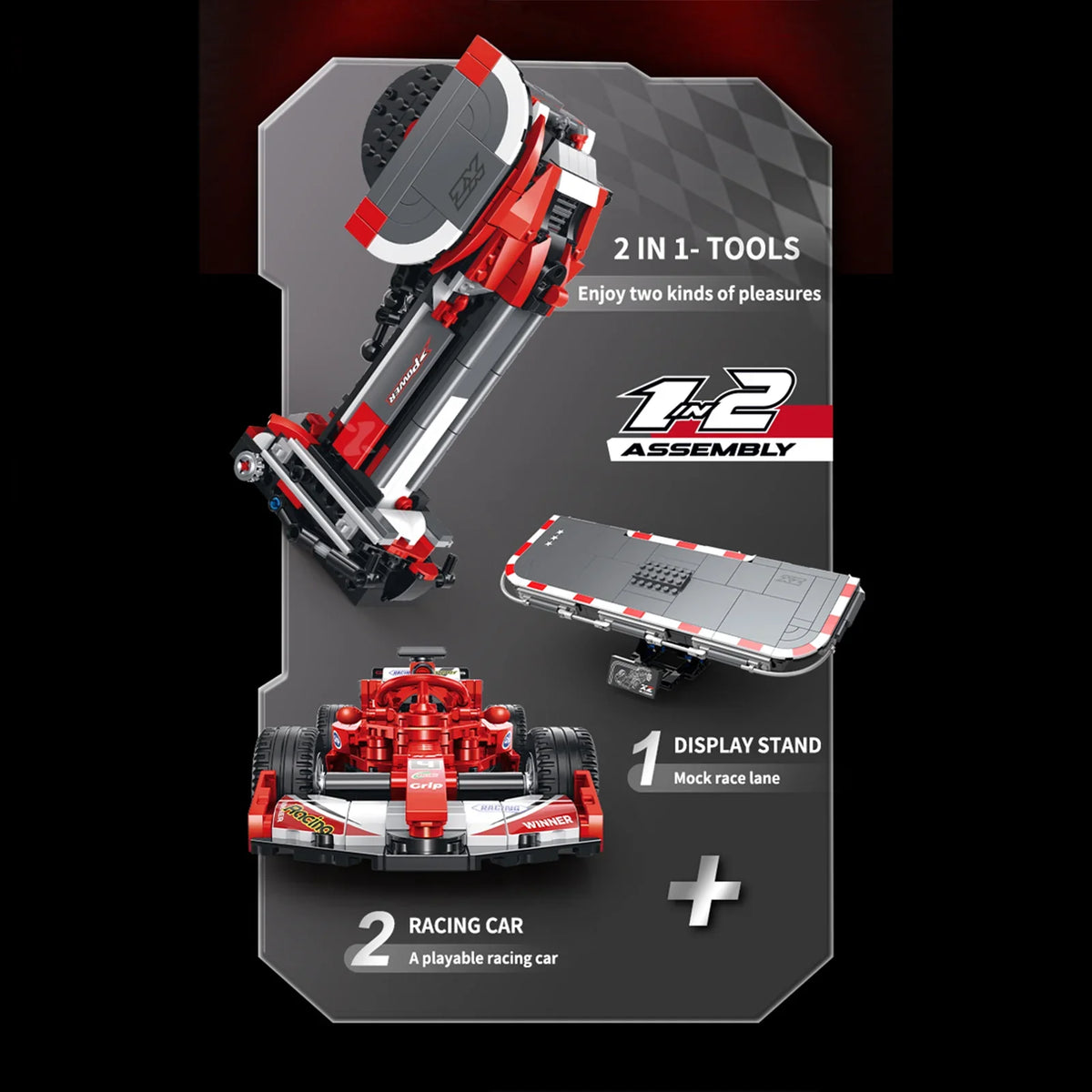 Formula Racing Car Building Set — Classic Red
