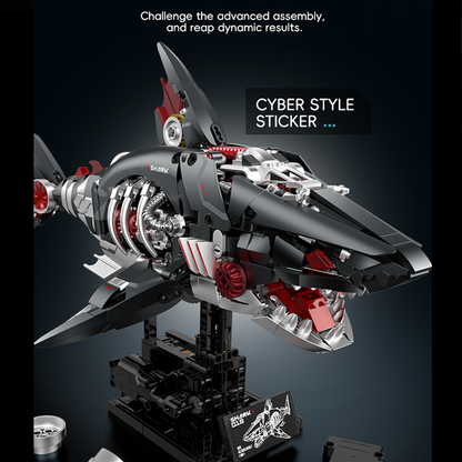 Cyberpunk Mechanical Shark Building Blocks