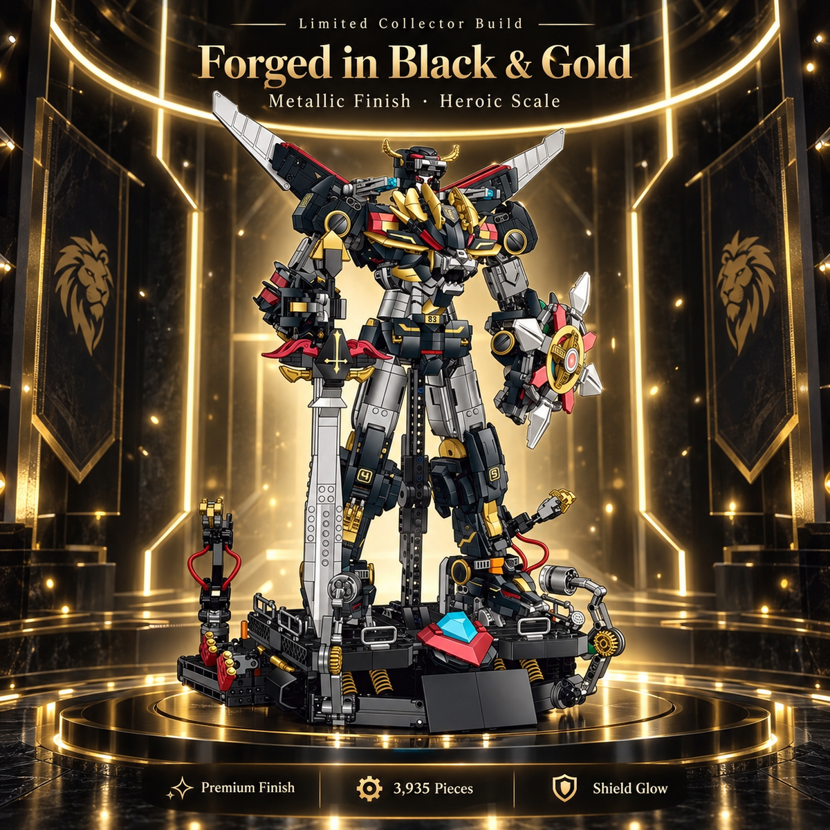 Beast-Combine Lion Mecha Building Set