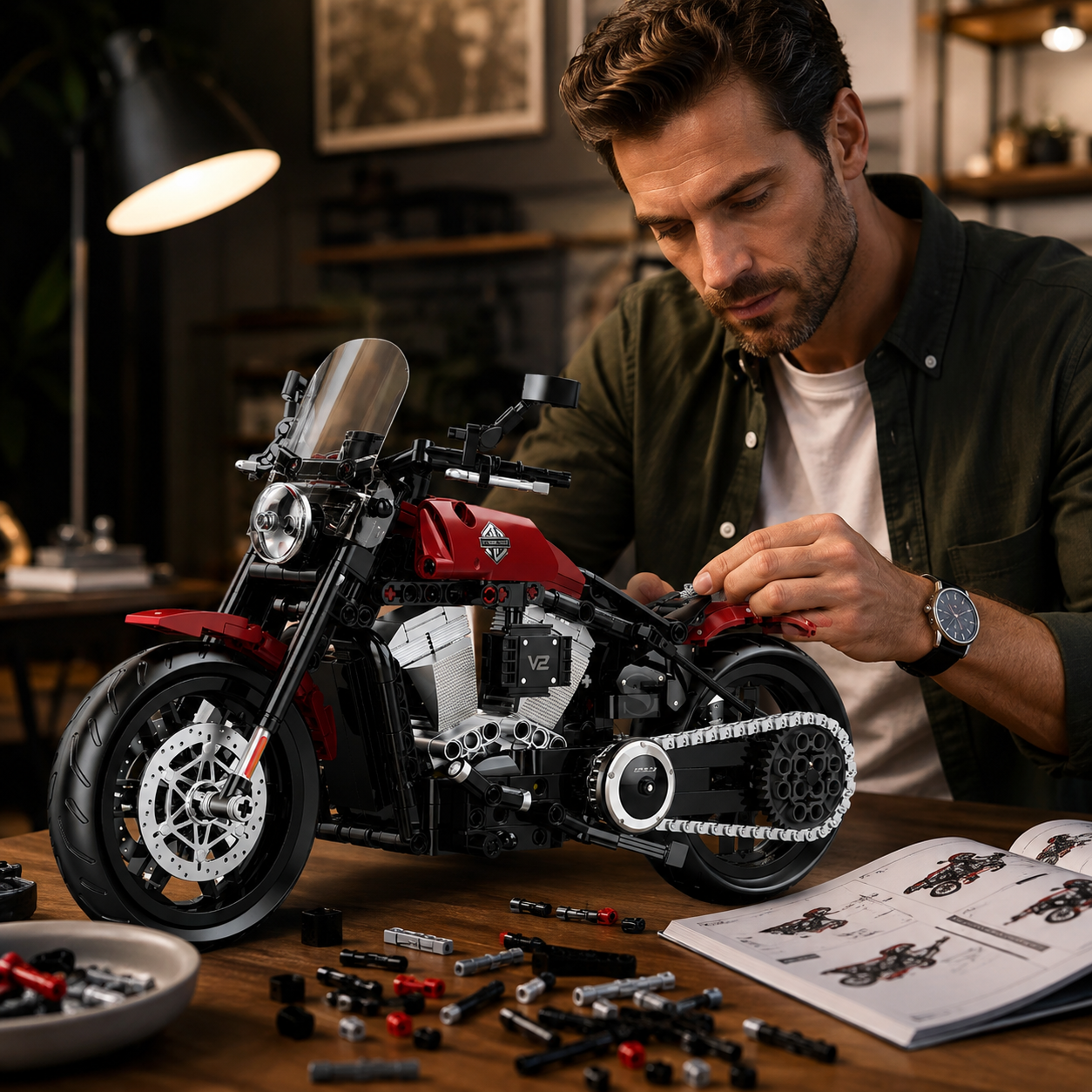 1:8 Touring Cruiser Motorcycle Building Kit