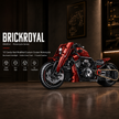 1:5 Candy-Red Modified Custom Cruiser Motorcycle Building Kit
