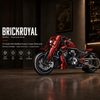 1:5 Candy-Red Modified Custom Cruiser Motorcycle Building Kit