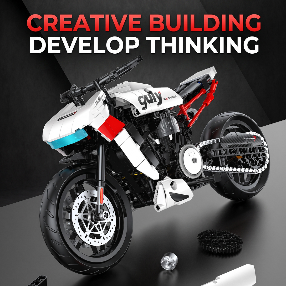 1:8 Adventure-Tourer Motorcycle Building Kit