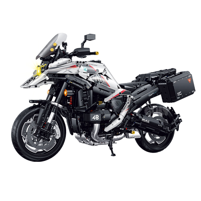 BRICKROYAL BR60520: 1:5 convertible motorcycle-mecha building kit, 2380 pcs, 2-in-1 street bike & combat robot with 4 weapons & dual display stands. Age 14+.