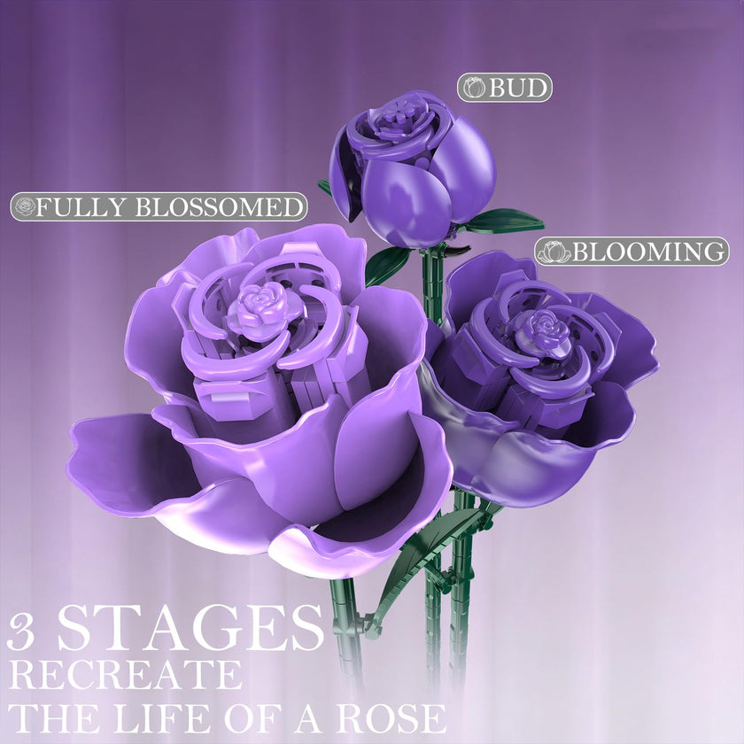 Gothic Rose Bouquet Building Set – A Dark Floral Centerpiece That Never Wilts