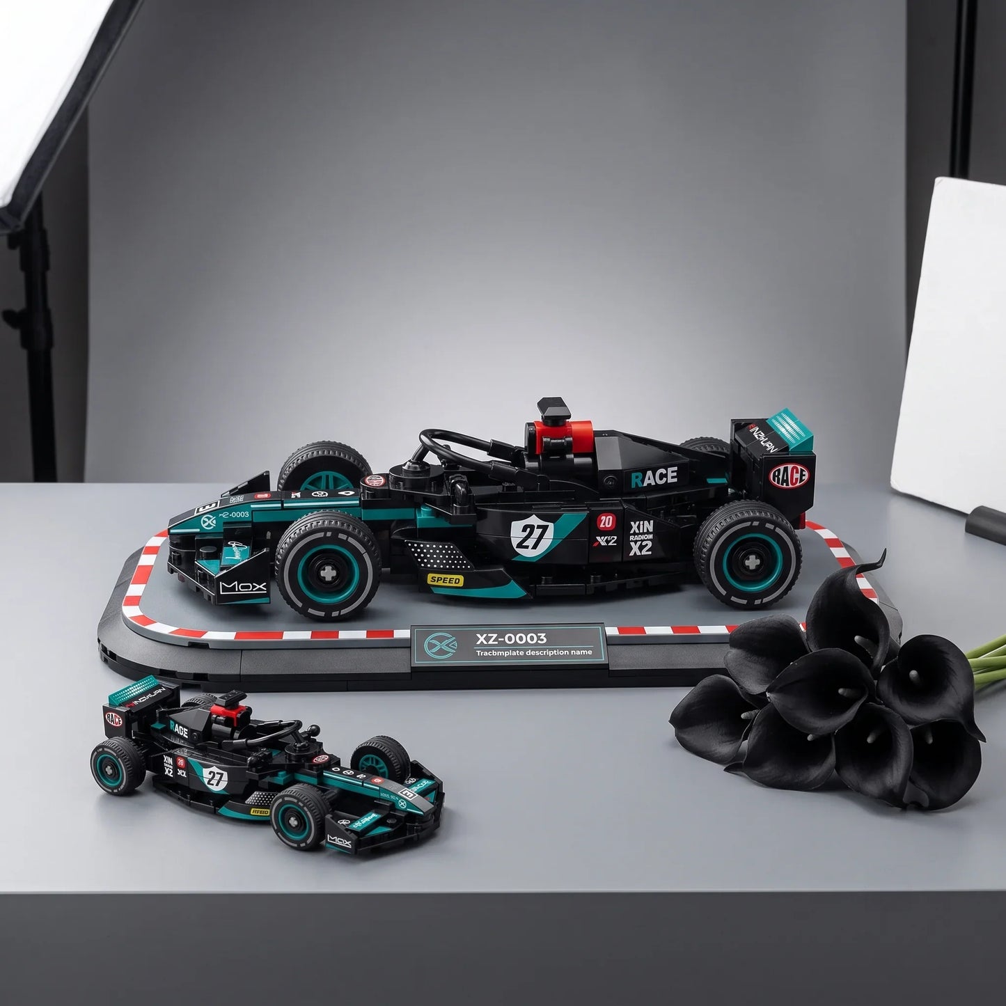 Formula Racing Car Building Set — Black/Teal