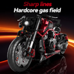 Red-Black Mechanical Brick Motorcycle Building Set