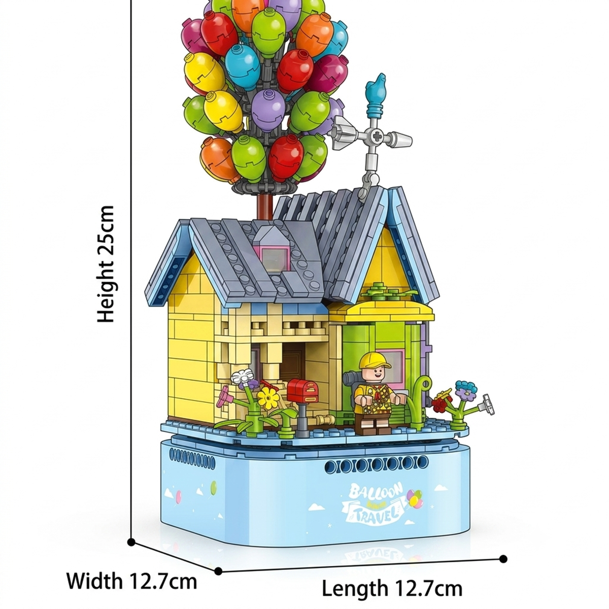 Balloon Cottage Rotating Music Box Building Set