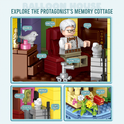 Balloon Cottage Rotating Music Box Building Set