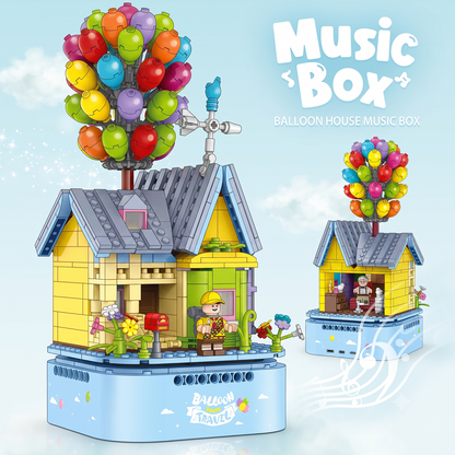Balloon Cottage Rotating Music Box Building Set