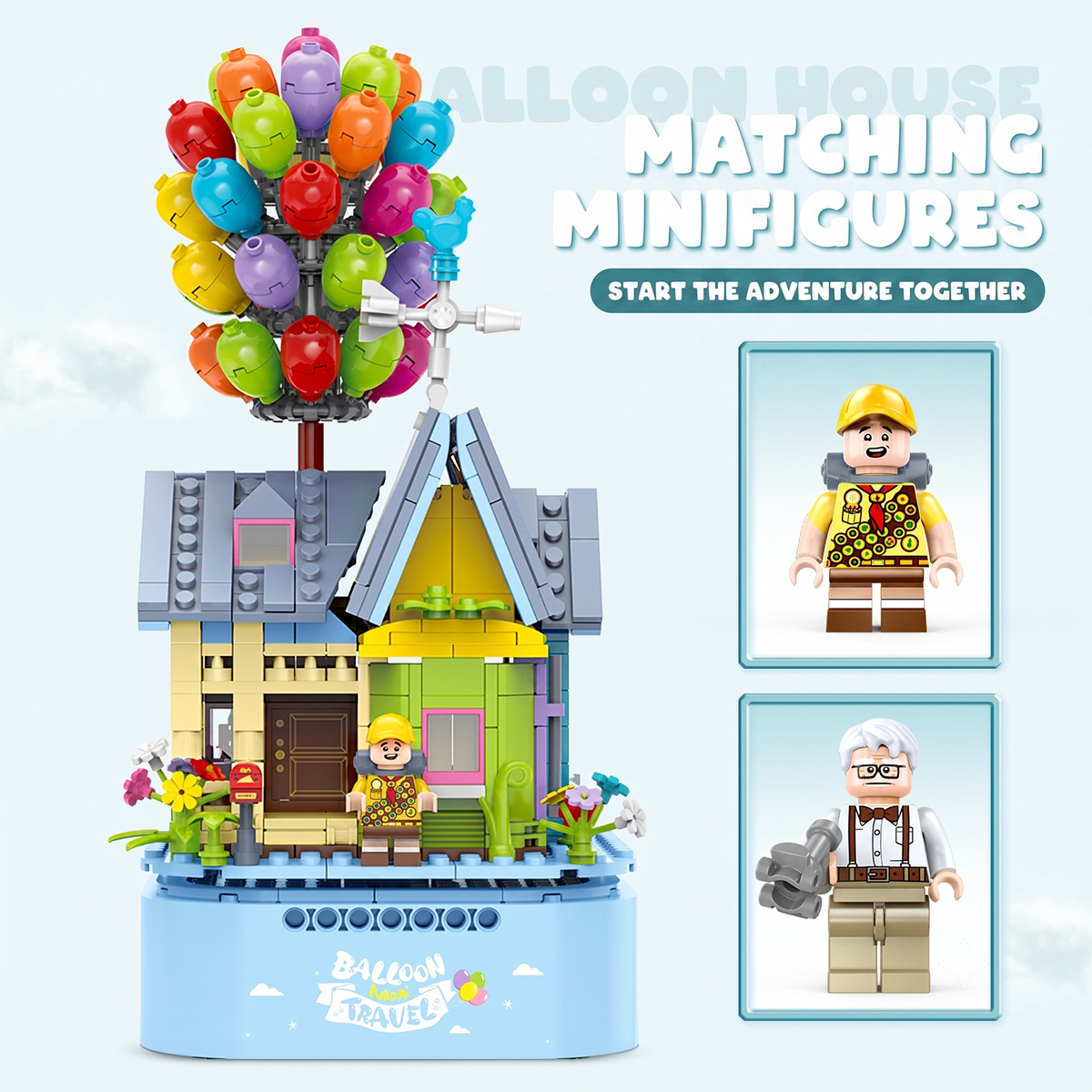 Balloon Cottage Rotating Music Box Building Set