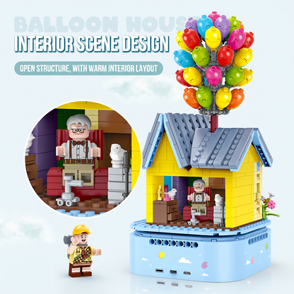 Balloon Cottage Rotating Music Box Building Set