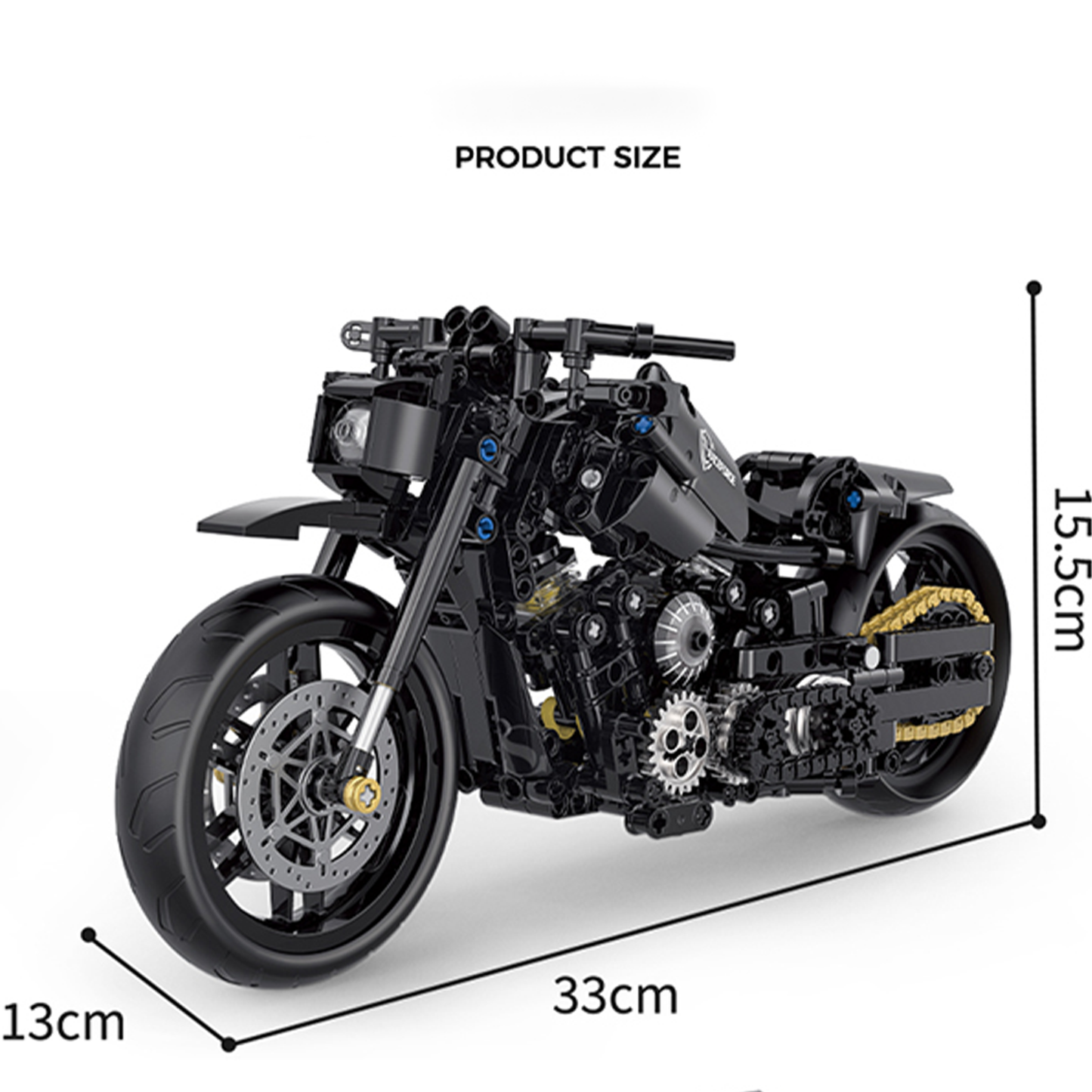 1:8 Blacked-Out Cruiser Motorcycle Building Kit