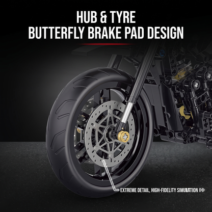 1:8 Blacked-Out Cruiser Motorcycle Building Kit