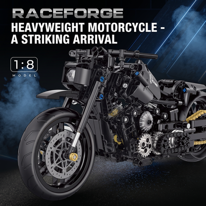 1:8 Blacked-Out Cruiser Motorcycle Building Kit