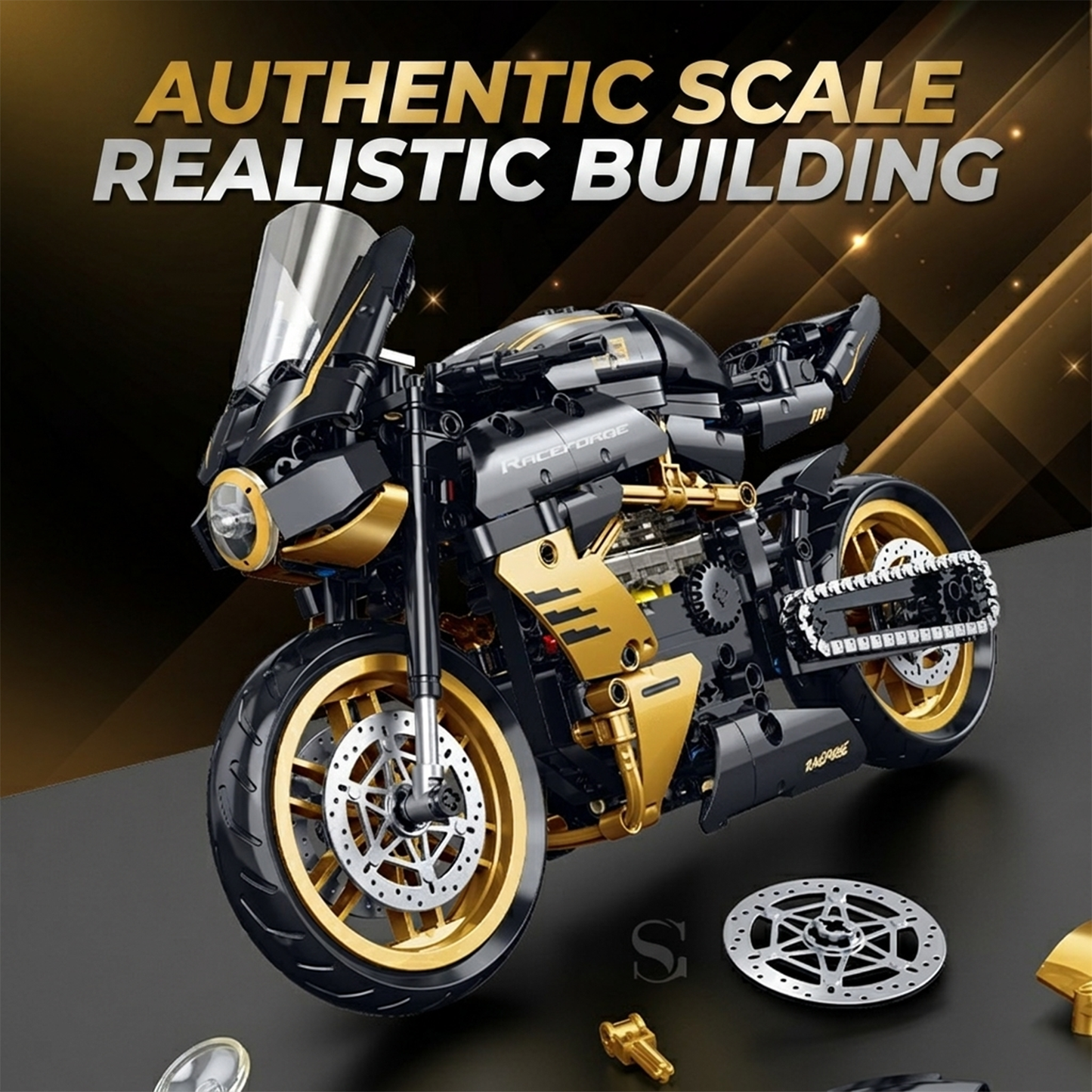 1:8 Cafe-Racer Motorcycle Building Kit