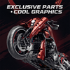 1:5 Candy-Red Modified Custom Cruiser Motorcycle Building Kit
