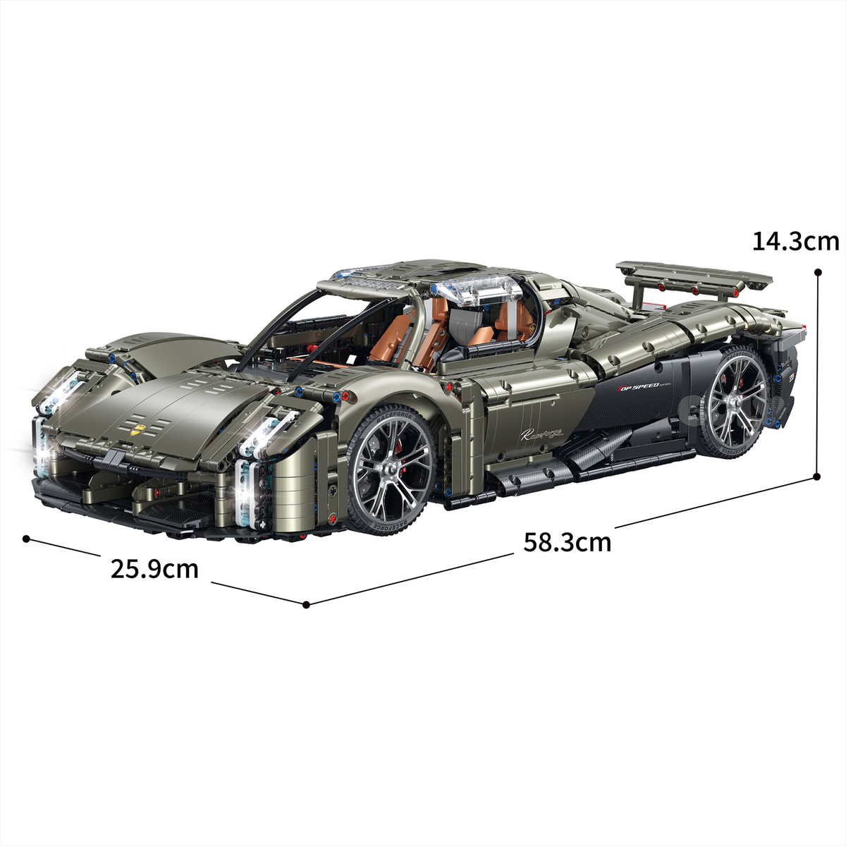 1:8 Concept Supercar Building Set — Gunmetal Grey