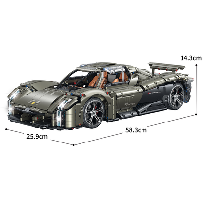 1:8 Concept Supercar Building Set — Gunmetal Grey