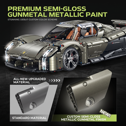 1:8 Concept Supercar Building Set — Gunmetal Grey