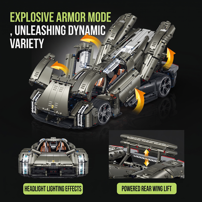 1:8 Concept Supercar Building Set — Gunmetal Grey