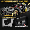 1:8 Concept Hypercar Building Set — Matte Black & Gold
