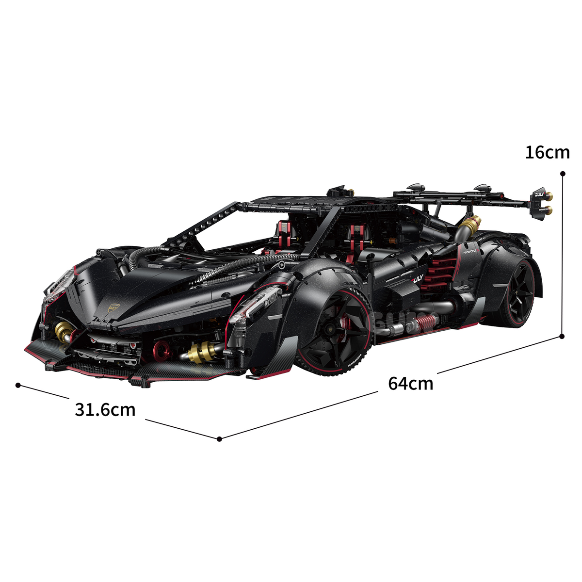 1:8 Concept Hypercar Building Set — Meteorite Black