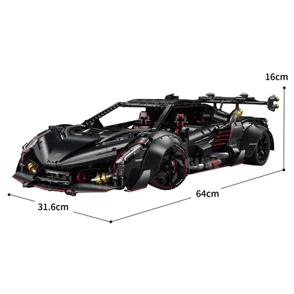 1:8 Concept Hypercar Building Set — Meteorite Black