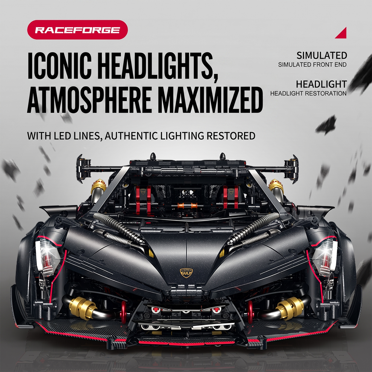 1:8 Concept Hypercar Building Set — Meteorite Black