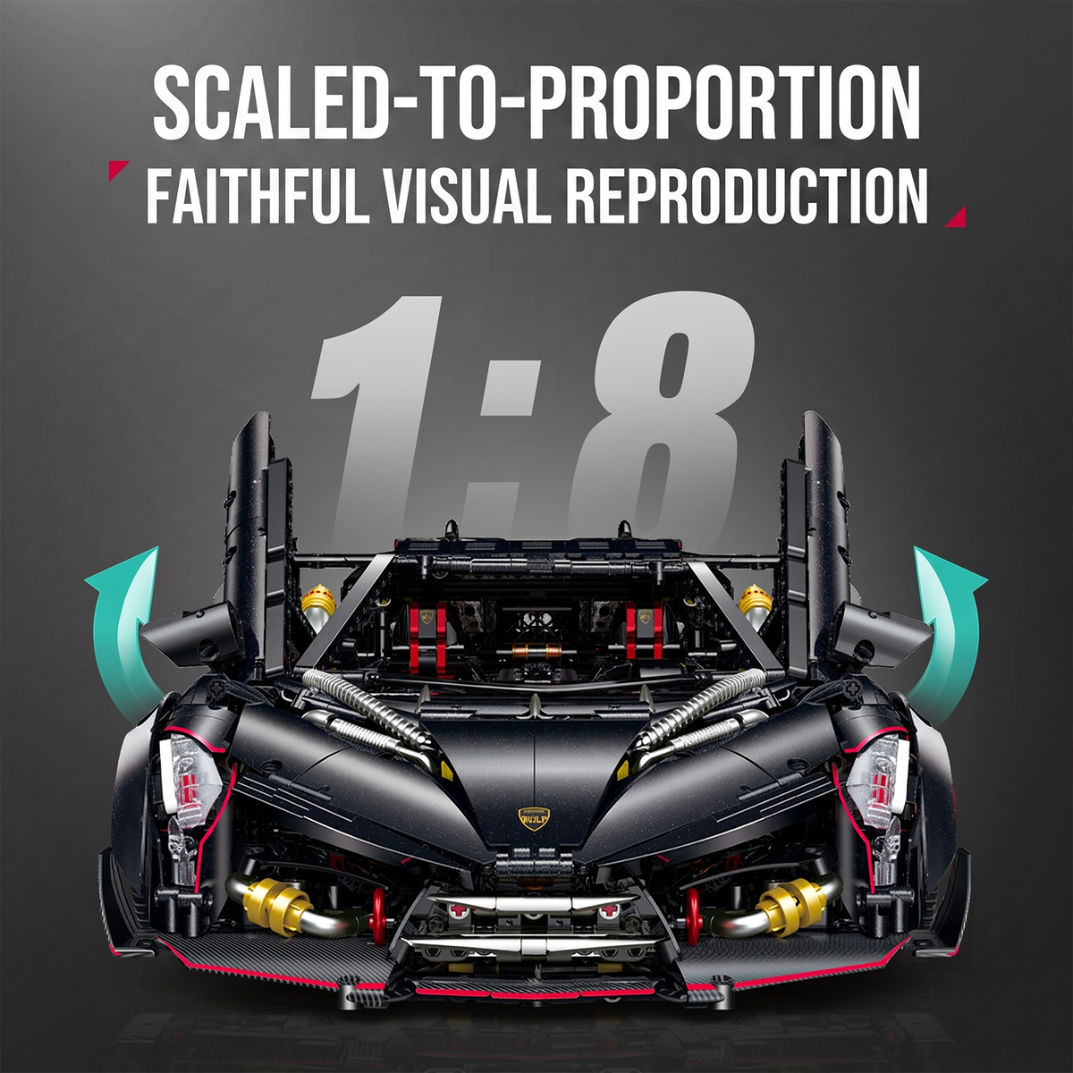 1:8 Concept Hypercar Building Set — Meteorite Black