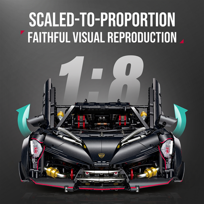 1:8 Concept Hypercar Building Set — Meteorite Black