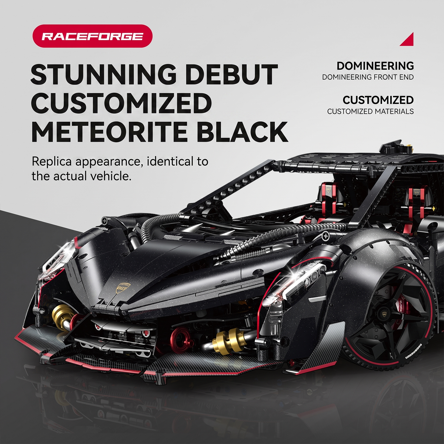 1:8 Concept Hypercar Building Set — Meteorite Black