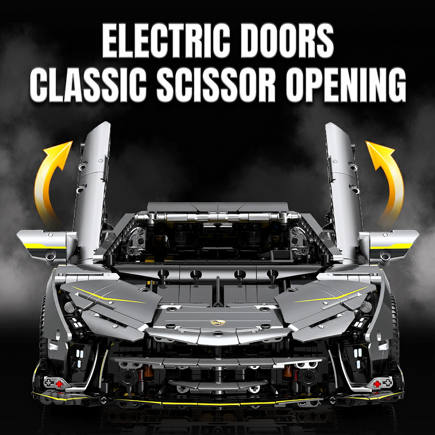 1:8 Concept Supercar Building Set — Electroplated Silver