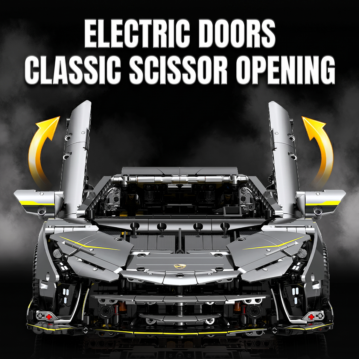 1:8 Concept Supercar Building Set — Electroplated Silver