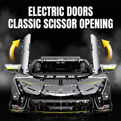 1:8 Concept Supercar Building Set — Electroplated Silver