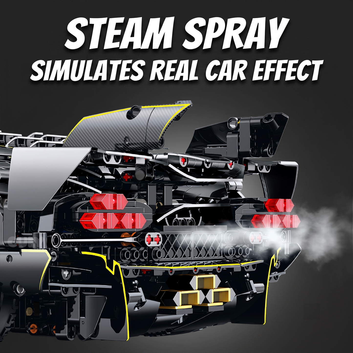 1:8 Concept Supercar Building Set — Electroplated Silver