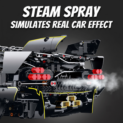 1:8 Concept Supercar Building Set — Electroplated Silver
