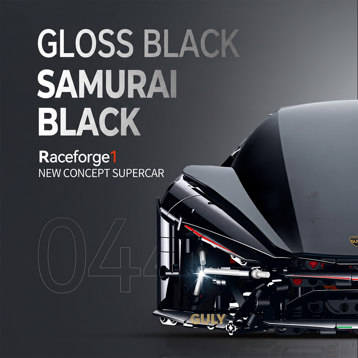 1:8 Concept Supercar Building Set — Samurai Black BR10644