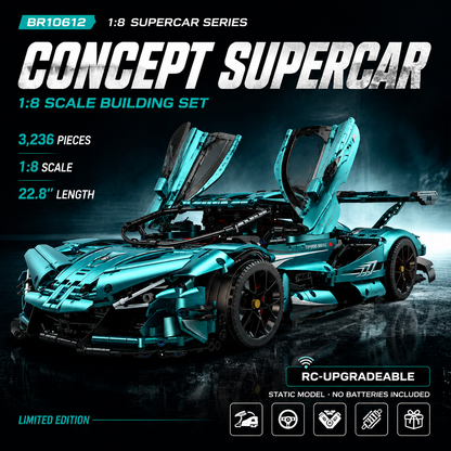 1:8 Concept Supercar Building Set — Teal
