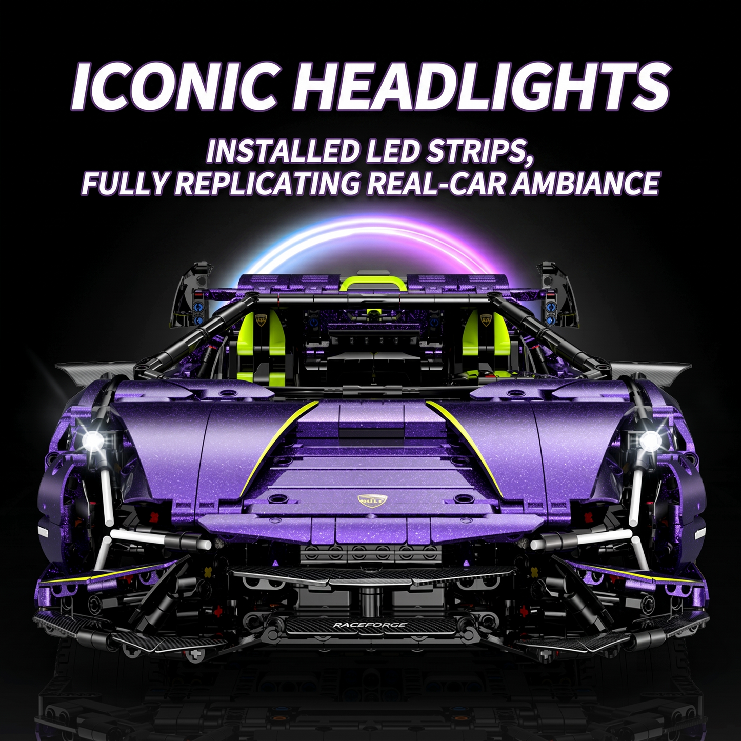 1:8 Convertible Concept Supercar Building Set — Comet PurpleOption
