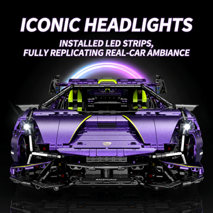 1:8 Convertible Concept Supercar Building Set — Comet PurpleOption