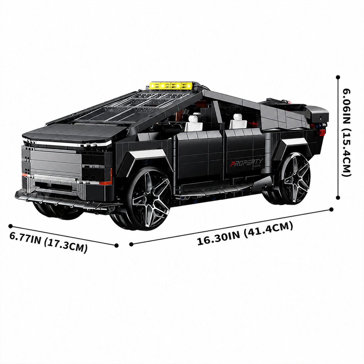 1:14 Cyber Pickup Truck RC Building Set — Matte Black
