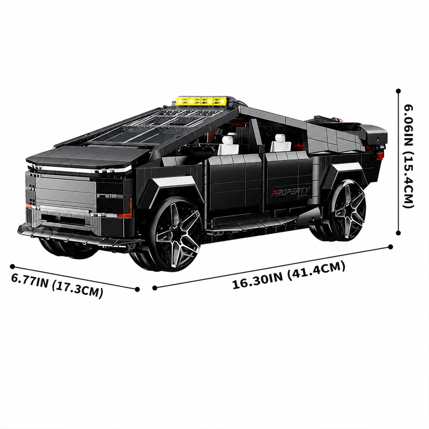 1:14 Cyber Pickup Truck RC Building Set — Matte Black