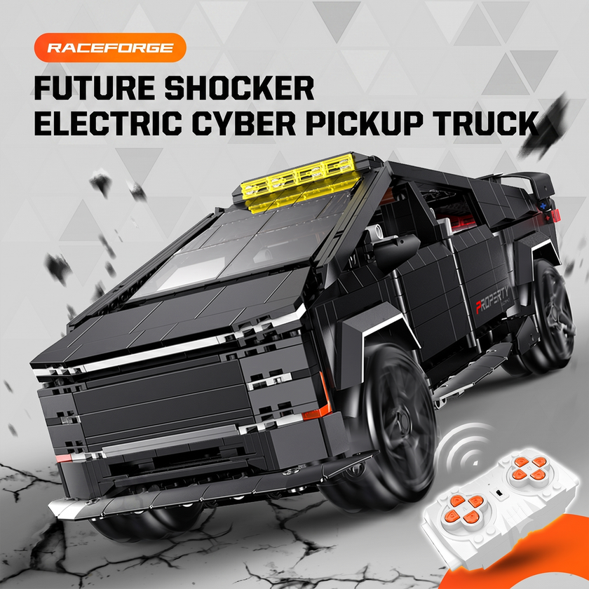 1:14 Cyber Pickup Truck RC Building Set — Matte Black