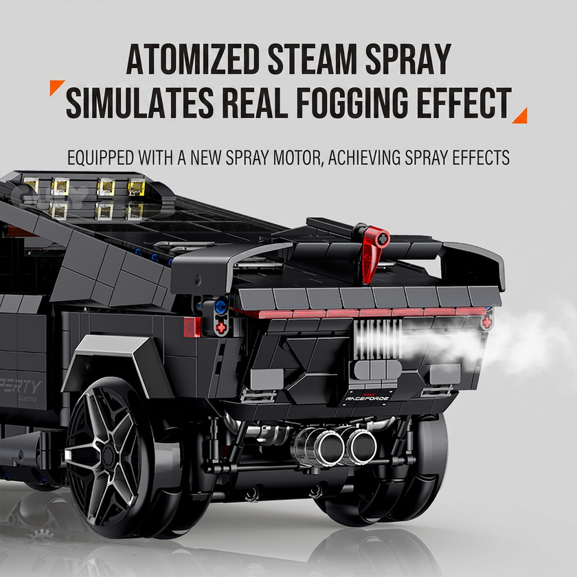 1:14 Cyber Pickup Truck RC Building Set — Matte Black