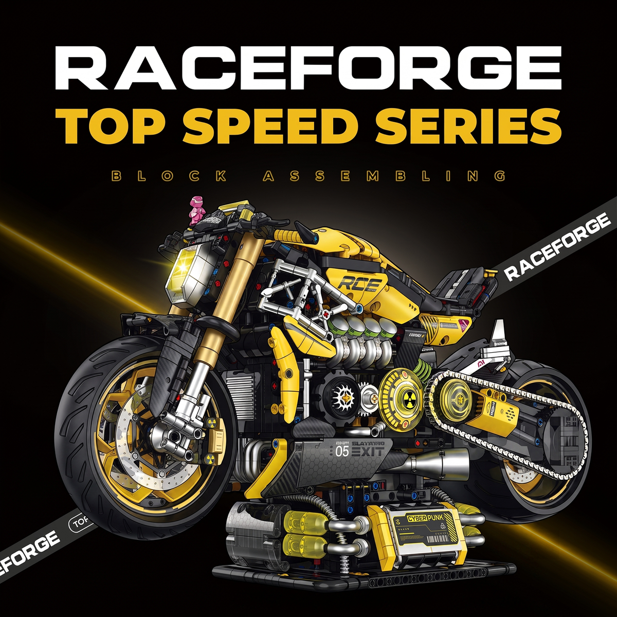 1:5 Cyberpunk Streetfighter Motorcycle Building Kit BR60519