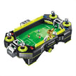 2247-piece BrickRoyal desktop football arcade building set BR0010. Features auto sliding goalkeeper, four spring kick buttons, two-player manual score dial, stadium LED lights and cheering sound. Mechanical gameplay works without batteries; 6 AAA batteries excluded. Ideal adult assembly gift for family two-player competitive tabletop game.