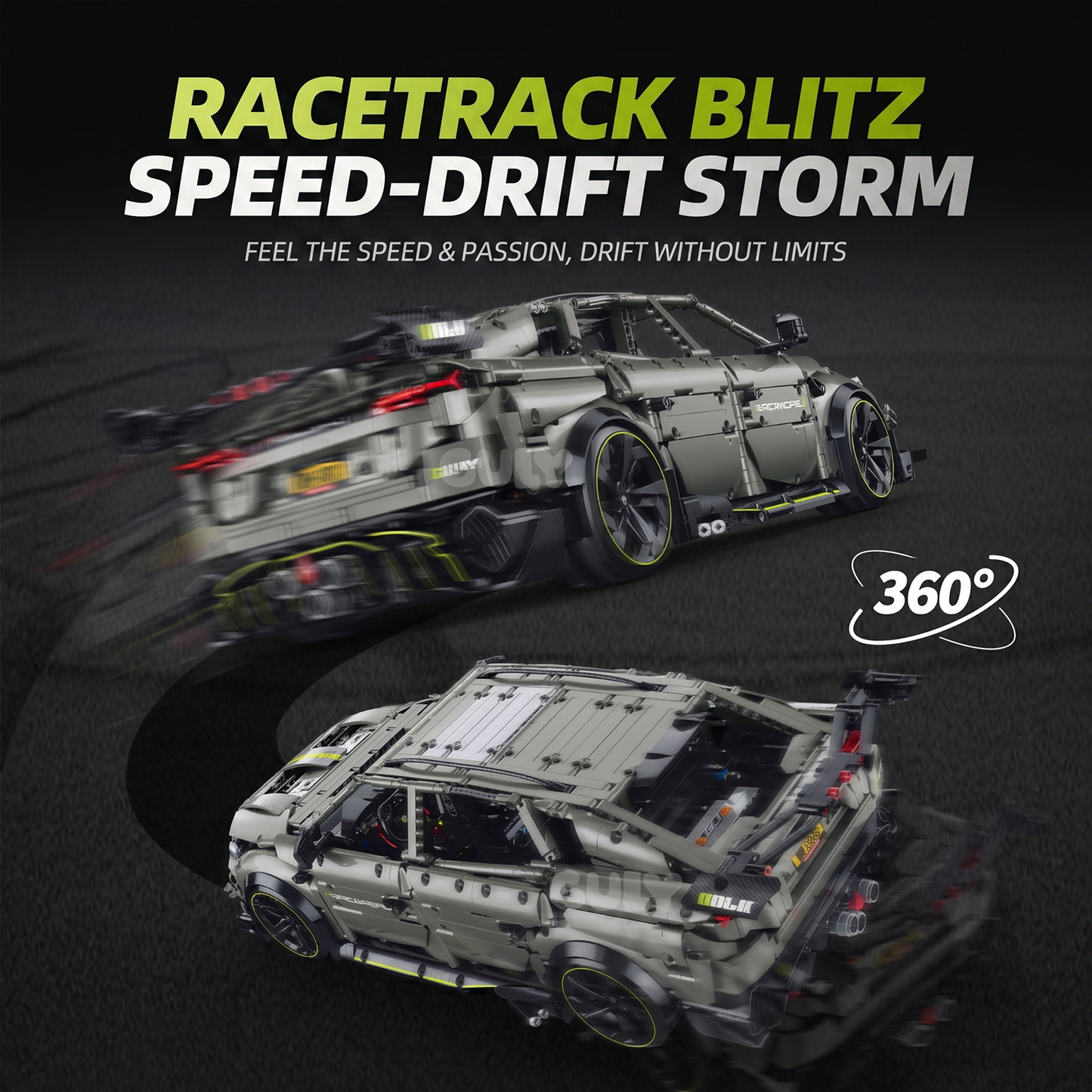 1:8 Drift Stunt SUV Building Set — Armour Grey