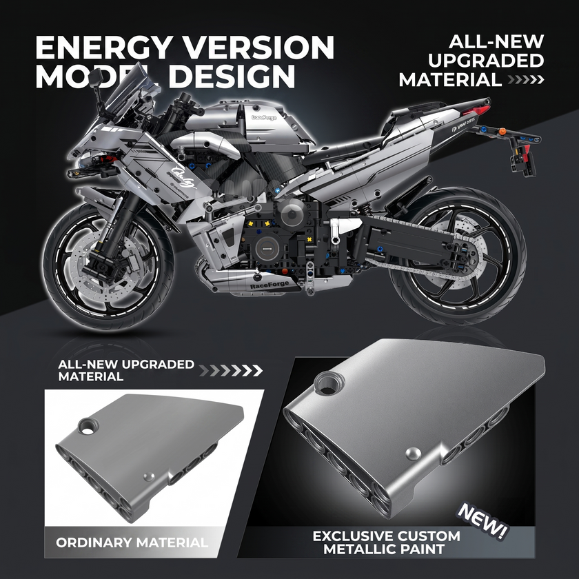 1:5 Electroplated Hyper-Sport Motorcycle Building Kit